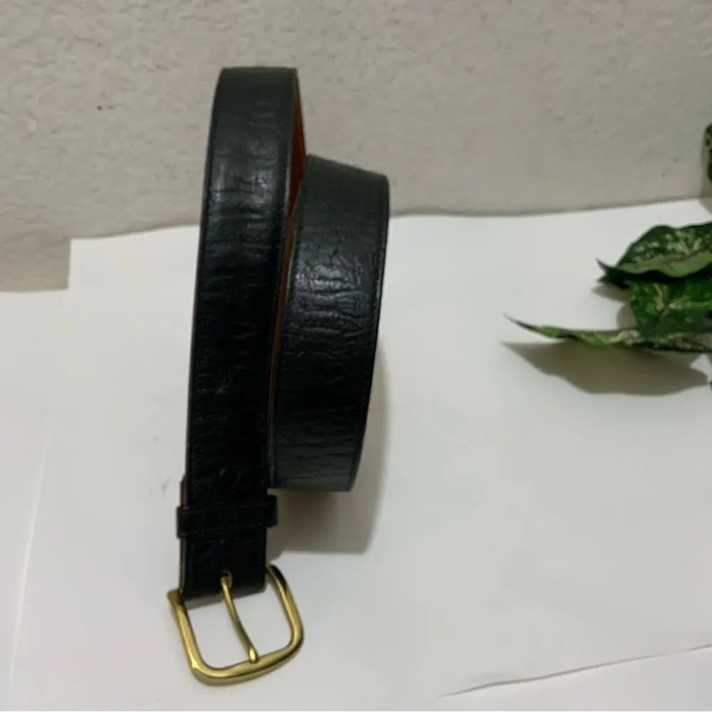Belt Black Leather Hidden Money Belt Antelope Grain cowhide leather size 38 USA